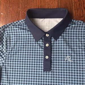 Rhoback Blue Houndstooth Golf Polo